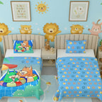 Kids Cartoon Print Reversible Dohar Soft Cotton Baby Blanket, 2-in-1 Double Sided Design, Lightweight Summer / AC Cotton Blanket for Babies, Toddlers & Kids | Breathable Blanket | 52"x73" Inches