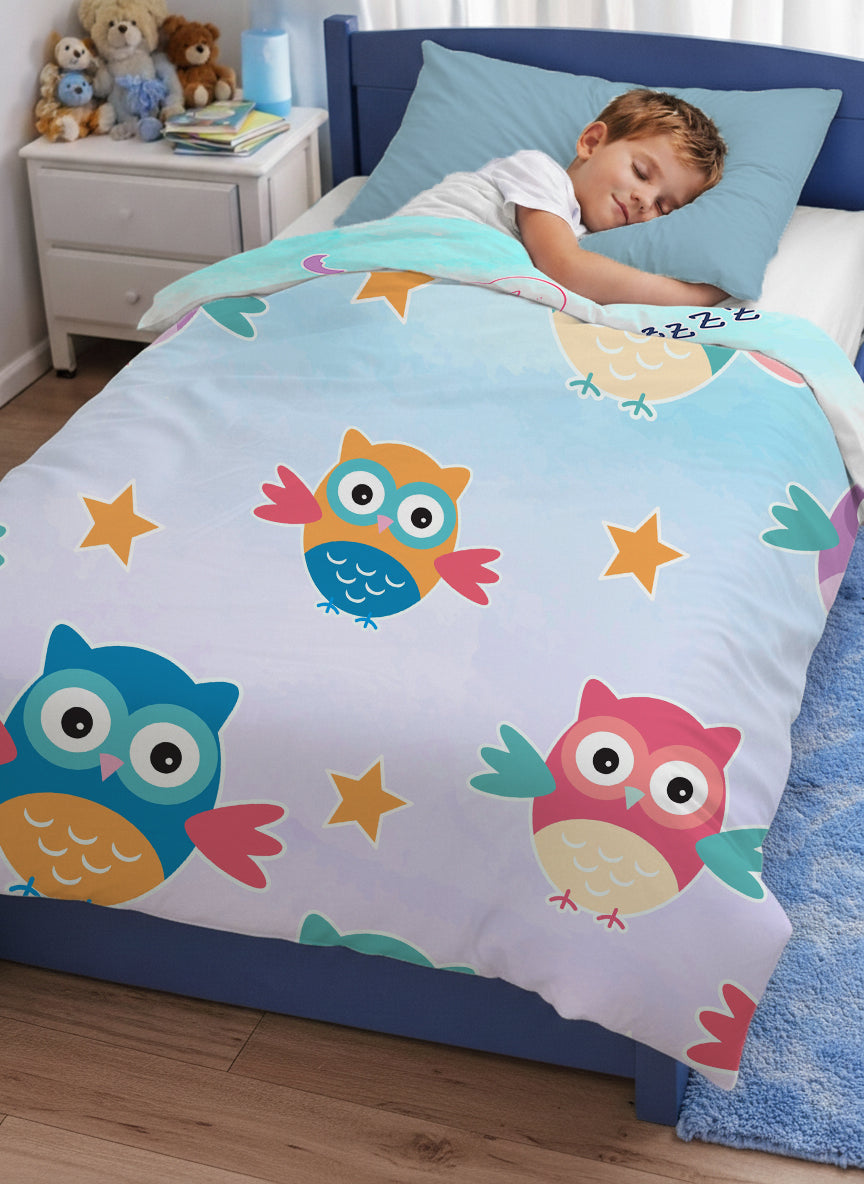 Kids Cartoon Print Reversible Dohar Soft Cotton Baby Blanket, 2-in-1 Double Sided Design, Lightweight Summer / AC Cotton Blanket for Babies, Toddlers & Kids | Breathable Blanket | 39"x59" Inches