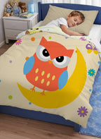 Kids Cartoon Print Reversible Dohar Soft Cotton Baby Blanket, 2-in-1 Double Sided Design, Lightweight Summer / AC Cotton Blanket for Babies, Toddlers & Kids | Breathable Blanket | 39"x59" Inches