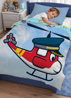 Kids Cartoon Print Reversible Dohar Soft Cotton Baby Blanket, 2-in-1 Double Sided Design, Lightweight Summer / AC Cotton Blanket for Babies, Toddlers & Kids | Breathable Blanket | 39"x59" Inches