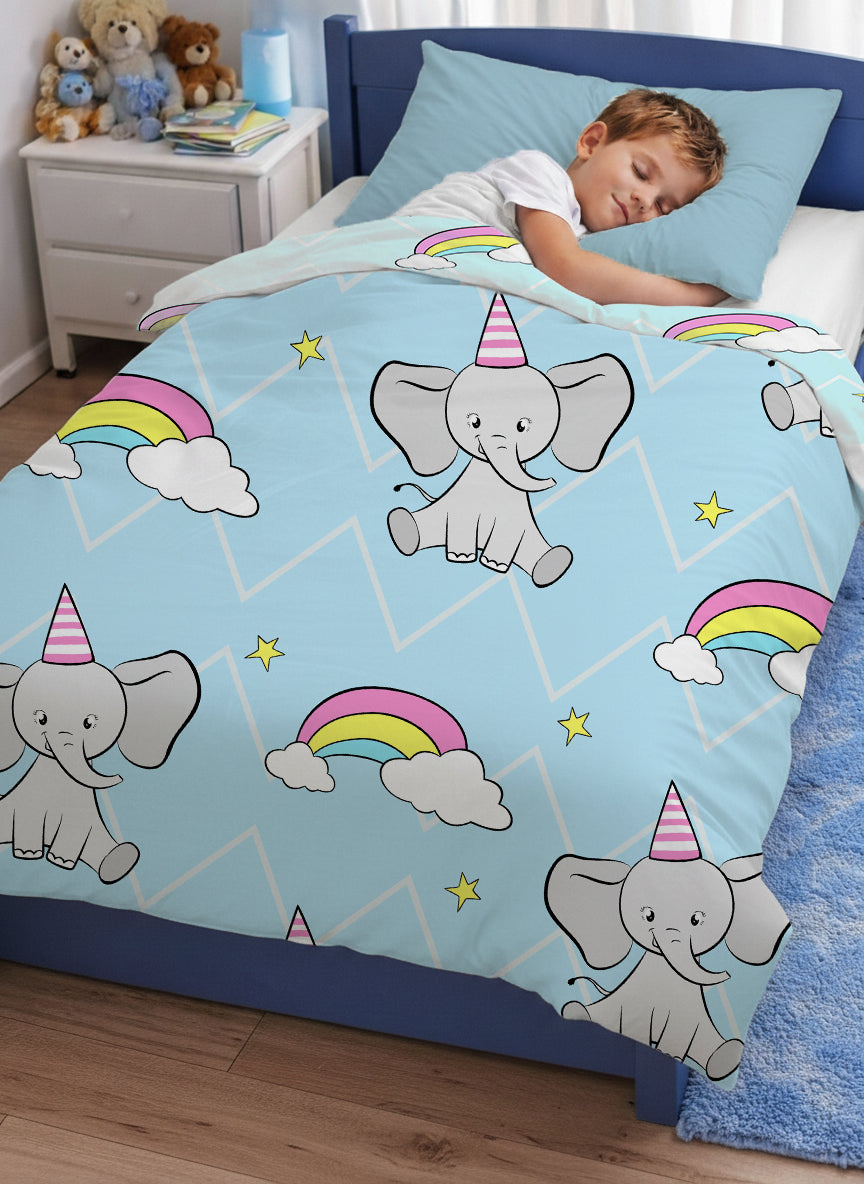Kids Cartoon Print Reversible Dohar Soft Cotton Baby Blanket, 2-in-1 Double Sided Design, Lightweight Summer / AC Cotton Blanket for Babies, Toddlers & Kids | Breathable Blanket | 39"x59" Inches