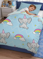 Kids Cartoon Print Reversible Dohar Soft Cotton Baby Blanket, 2-in-1 Double Sided Design, Lightweight Summer / AC Cotton Blanket for Babies, Toddlers & Kids | Breathable Blanket | 39"x59" Inches