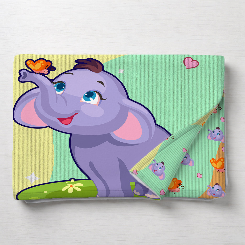 Kids Cartoon Print Reversible Dohar Soft Cotton Baby Blanket, 2-in-1 Double Sided Design, Lightweight Summer / AC Cotton Blanket for Babies, Toddlers & Kids | Breathable Blanket | 39"x59" Inches