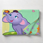 Kids Cartoon Print Reversible Dohar Soft Cotton Baby Blanket, 2-in-1 Double Sided Design, Lightweight Summer / AC Cotton Blanket for Babies, Toddlers & Kids | Breathable Blanket | 39"x59" Inches