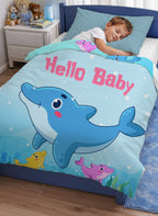 Kids Cartoon Print Reversible Dohar Soft Cotton Baby Blanket, 2-in-1 Double Sided Design, Lightweight Summer / AC Cotton Blanket for Babies, Toddlers & Kids | Breathable Blanket | 52"x73" Inches