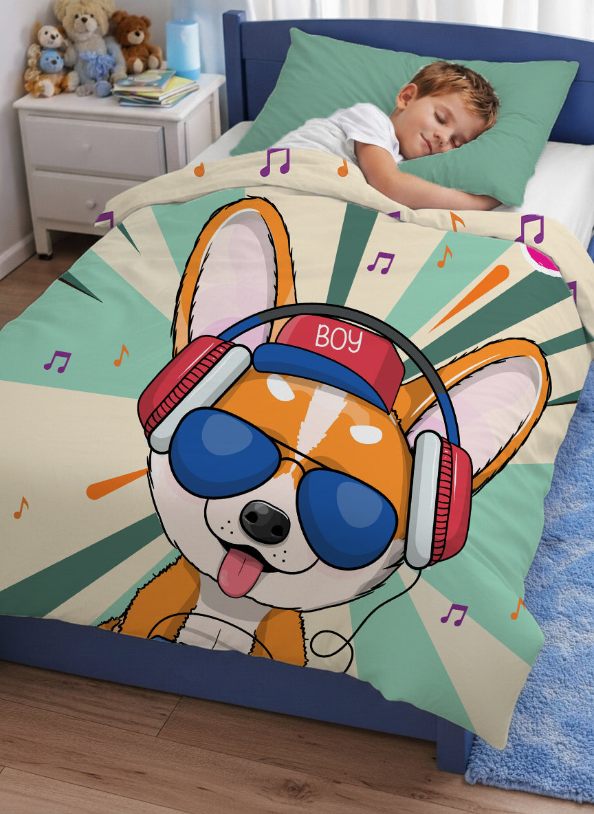 Kids Cartoon Print Reversible Dohar Soft Cotton Baby Blanket, 2-in-1 Double Sided Design, Lightweight Summer / AC Cotton Blanket for Babies, Toddlers & Kids | Breathable Blanket | 52"x73" Inches