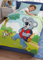 Kids Cartoon Print Reversible Dohar Soft Cotton Baby Blanket, 2-in-1 Double Sided Design, Lightweight Summer / AC Cotton Blanket for Babies, Toddlers & Kids | Breathable Blanket | 52"x73" Inches