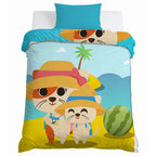 Kids Cartoon Print Reversible Dohar Soft Cotton Baby Blanket, 2-in-1 Double Sided Design, Lightweight Summer / AC Cotton Blanket for Babies, Toddlers & Kids | Breathable Blanket | 52"x73" Inches