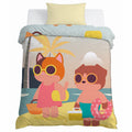 Kids Cartoon Print Reversible Dohar Soft Cotton Baby Blanket, 2-in-1 Double Sided Design, Lightweight Summer / AC Cotton Blanket for Babies, Toddlers & Kids | Breathable Blanket | 52"x73" Inches