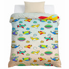 Kids Cartoon Print Reversible Dohar Soft Cotton Baby Blanket, 2-in-1 Double Sided Design, Lightweight Summer / AC Cotton Blanket for Babies, Toddlers & Kids | Breathable Blanket | 52"x73" Inches