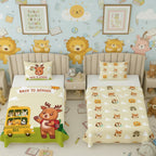 Kids Cartoon Print Reversible Dohar Soft Cotton Baby Blanket, 2-in-1 Double Sided Design, Lightweight Summer / AC Cotton Blanket for Babies, Toddlers & Kids | Breathable Blanket | 52"x73" Inches
