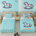 Kids Cartoon Print Reversible Dohar Soft Cotton Baby Blanket, 2-in-1 Double Sided Design, Lightweight Summer / AC Cotton Blanket for Babies, Toddlers & Kids | Breathable Blanket | 39"x59" Inches