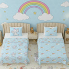 Kids Cartoon Print Reversible Dohar Soft Cotton Baby Blanket, 2-in-1 Double Sided Design, Lightweight Summer / AC Cotton Blanket for Babies, Toddlers & Kids | Breathable Blanket | 39"x59" Inches