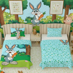 Kids Cartoon Print Reversible Dohar Soft Cotton Baby Blanket, 2-in-1 Double Sided Design, Lightweight Summer / AC Cotton Blanket for Babies, Toddlers & Kids | Breathable Blanket | 52"x73" Inches