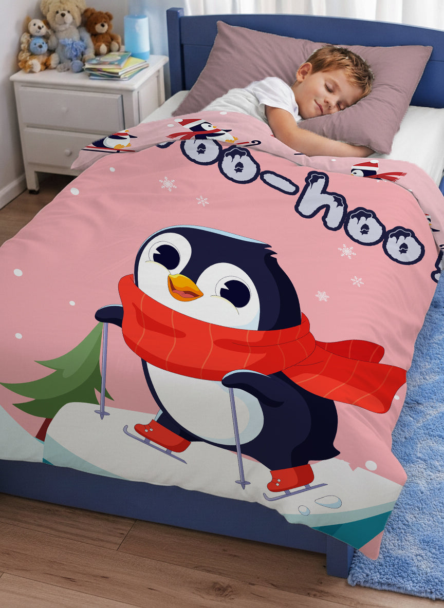 Kids Cartoon Print Reversible Dohar Soft Cotton Baby Blanket, 2-in-1 Double Sided Design, Lightweight Summer / AC Cotton Blanket for Babies, Toddlers & Kids | Breathable Blanket | 52"x73" Inches