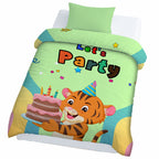 Kids Cartoon Print Reversible Dohar Soft Cotton Baby Blanket, 2-in-1 Double Sided Design, Lightweight Summer / AC Cotton Blanket for Babies, Toddlers & Kids | Breathable Blanket | 39"x59" Inches