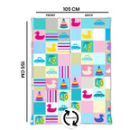 Kids Cartoon Print Reversible Dohar Soft Cotton Baby Blanket, 2-in-1 Double Sided Design, Lightweight Summer / AC Cotton Blanket for Babies, Toddlers & Kids | Breathable Blanket | 39"x59" Inches