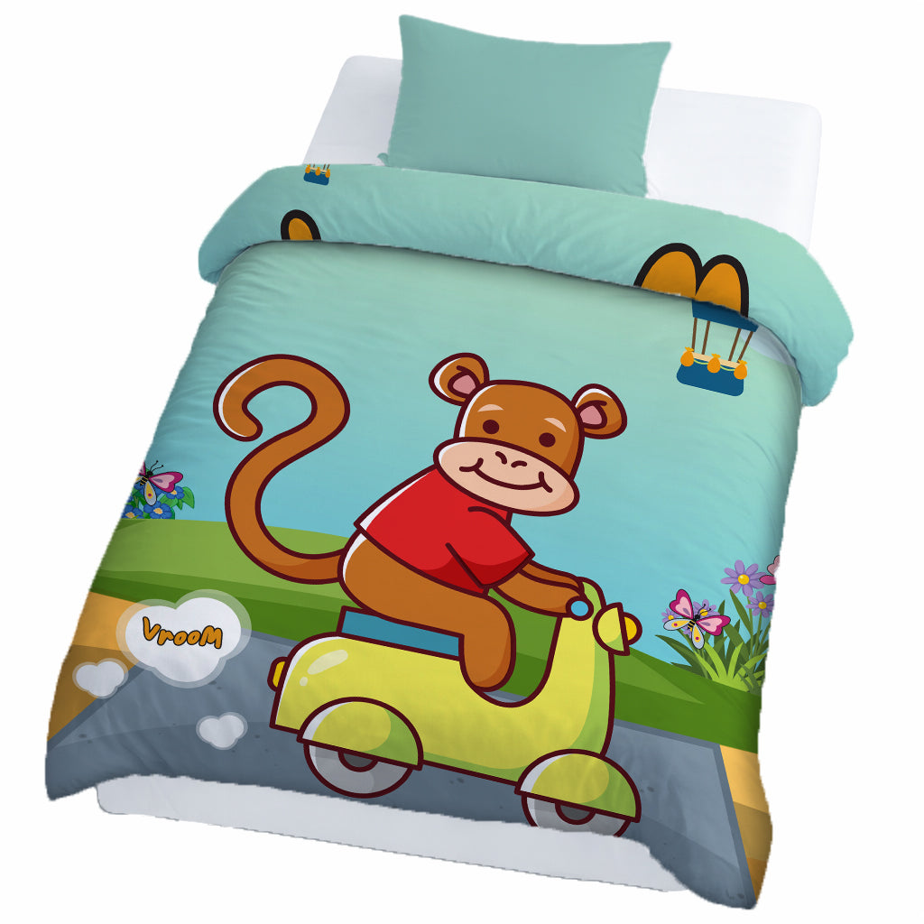 Kids Cartoon Print Reversible Dohar Soft Cotton Baby Blanket, 2-in-1 Double Sided Design, Lightweight Summer / AC Cotton Blanket for Babies, Toddlers & Kids | Breathable Blanket | 39"x59" Inches