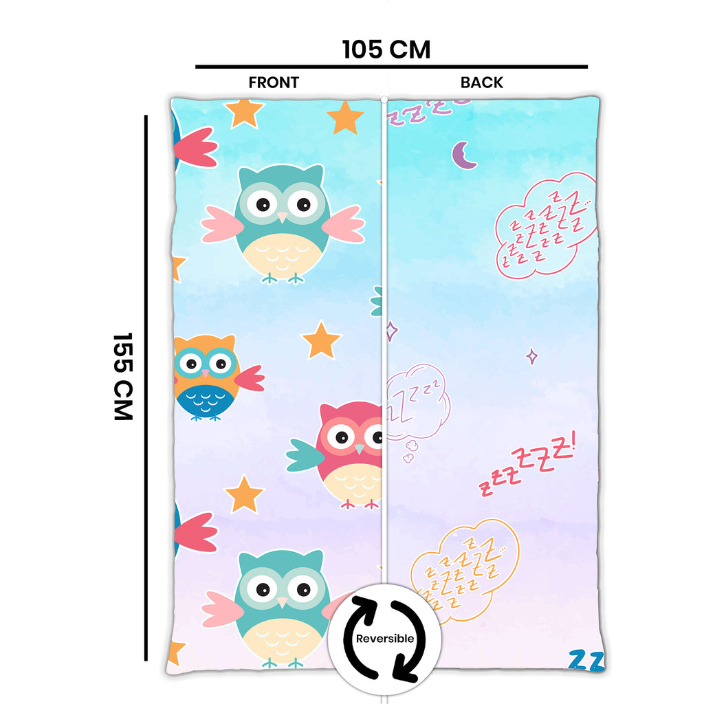 Kids Cartoon Print Reversible Dohar Soft Cotton Baby Blanket, 2-in-1 Double Sided Design, Lightweight Summer / AC Cotton Blanket for Babies, Toddlers & Kids | Breathable Blanket | 39"x59" Inches
