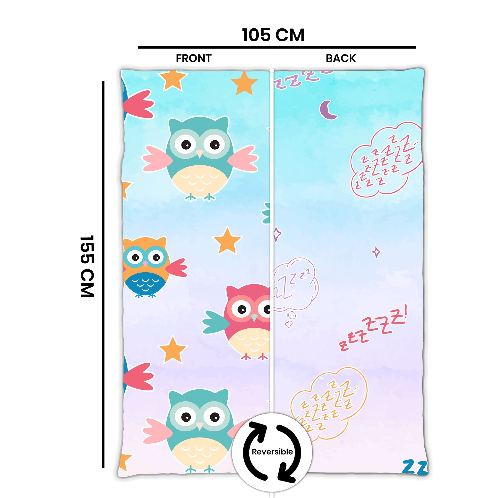 Kids Cartoon Print Reversible Dohar Soft Cotton Baby Blanket, 2-in-1 Double Sided Design, Lightweight Summer / AC Cotton Blanket for Babies, Toddlers & Kids | Breathable Blanket | 39"x59" Inches