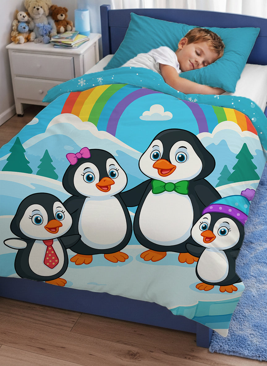 Kids Cartoon Print Reversible Dohar Soft Cotton Baby Blanket, 2-in-1 Double Sided Design, Lightweight Summer / AC Cotton Blanket for Babies, Toddlers & Kids | Breathable Blanket | 52"x73" Inches