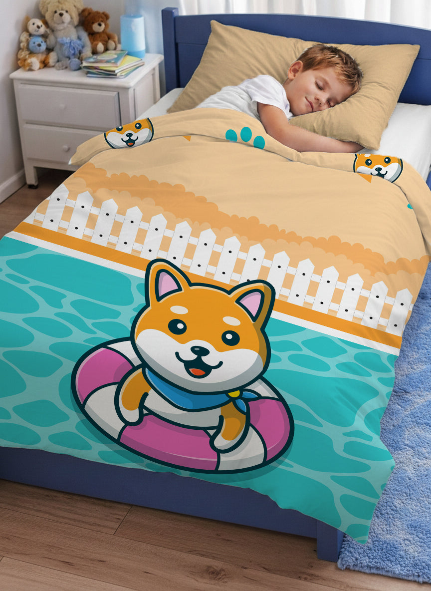 Kids Cartoon Print Reversible Dohar Soft Cotton Baby Blanket, 2-in-1 Double Sided Design, Lightweight Summer / AC Cotton Blanket for Babies, Toddlers & Kids | Breathable Blanket | 52"x73" Inches