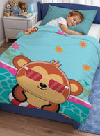 Kids Cartoon Print Reversible Dohar Soft Cotton Baby Blanket, 2-in-1 Double Sided Design, Lightweight Summer / AC Cotton Blanket for Babies, Toddlers & Kids | Breathable Blanket | 52"x73" Inches