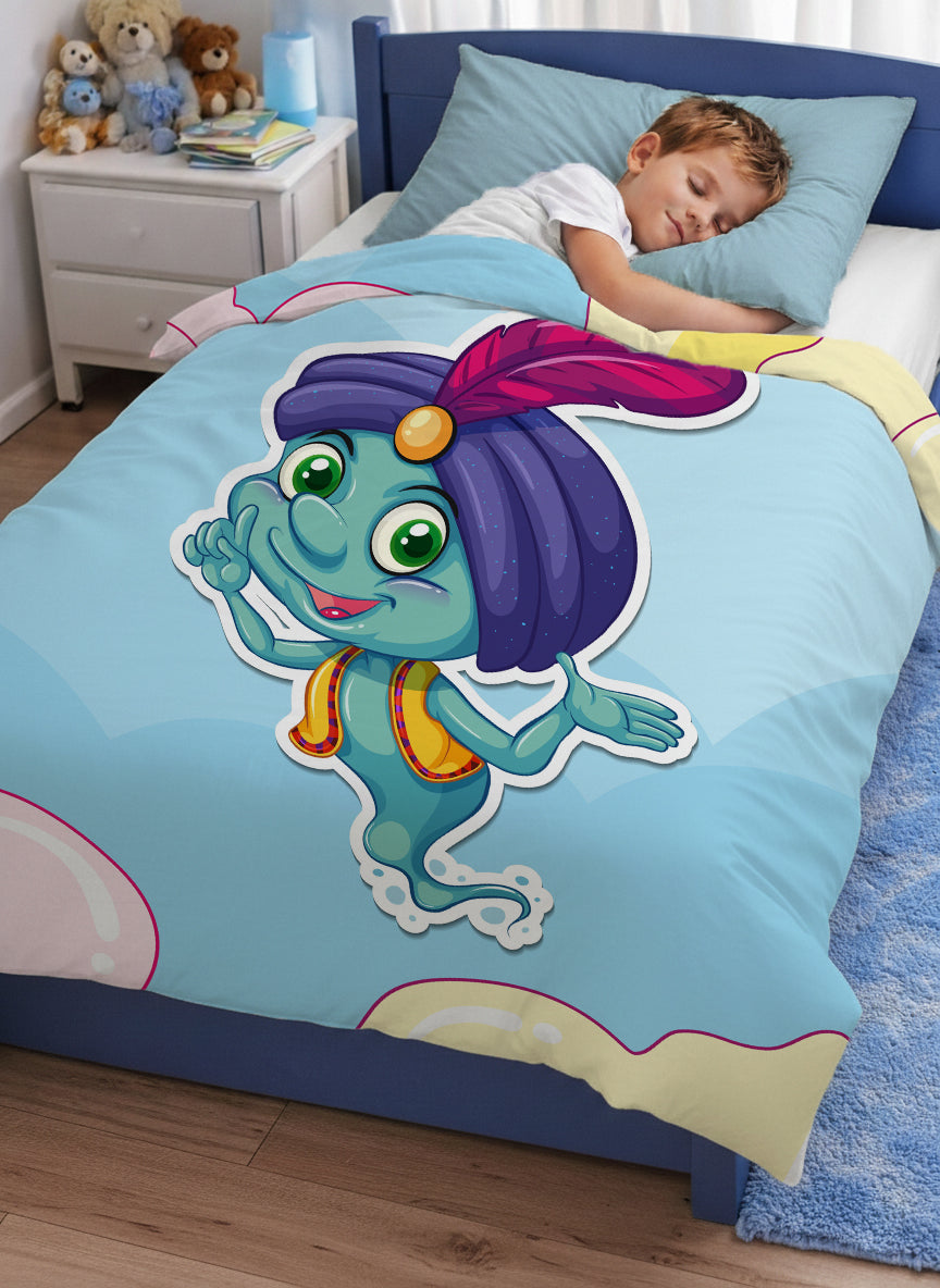 Kids Cartoon Print Reversible Dohar Soft Cotton Baby Blanket, 2-in-1 Double Sided Design, Lightweight Summer / AC Cotton Blanket for Babies, Toddlers & Kids | Breathable Blanket | 52"x73" Inches