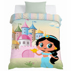 Kids Cartoon Print Reversible Dohar Soft Cotton Baby Blanket, 2-in-1 Double Sided Design, Lightweight Summer / AC Cotton Blanket for Babies, Toddlers & Kids | Breathable Blanket | 52"x73" Inches