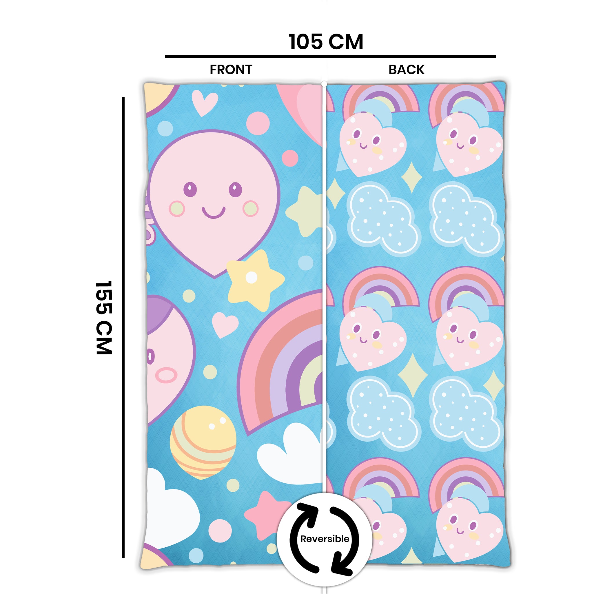 Kids Cartoon Print Reversible Dohar Soft Cotton Baby Blanket, 2-in-1 Double Sided Design, Lightweight Summer / AC Cotton Blanket for Babies, Toddlers & Kids | Breathable Blanket | 39"x59" Inches