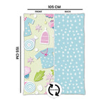Kids Cartoon Print Reversible Dohar Soft Cotton Baby Blanket, 2-in-1 Double Sided Design, Lightweight Summer / AC Cotton Blanket for Babies, Toddlers & Kids | Breathable Blanket | 39"x59" Inches