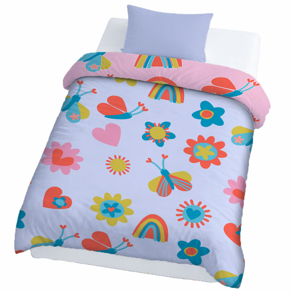 Kids Cartoon Print Reversible Dohar Soft Cotton Baby Blanket, 2-in-1 Double Sided Design, Lightweight Summer / AC Cotton Blanket for Babies, Toddlers & Kids | Breathable Blanket | 39"x59" Inches