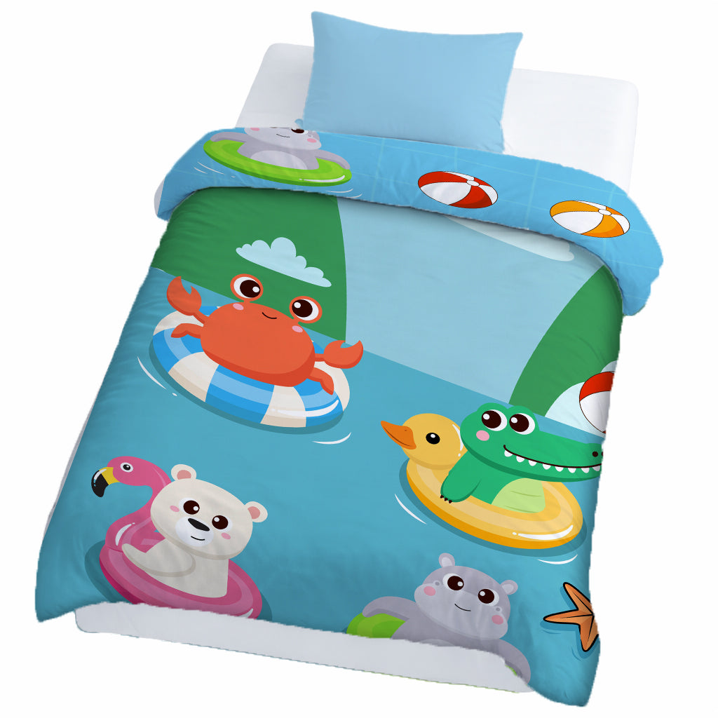 Kids Cartoon Print Reversible Dohar Soft Cotton Baby Blanket, 2-in-1 Double Sided Design, Lightweight Summer / AC Cotton Blanket for Babies, Toddlers & Kids | Breathable Blanket | 39"x59" Inches