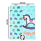 Kids Cartoon Print Reversible Dohar Soft Cotton Baby Blanket, 2-in-1 Double Sided Design, Lightweight Summer / AC Cotton Blanket for Babies, Toddlers & Kids | Breathable Blanket | 39"x59" Inches