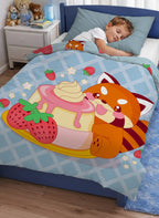 Kids Cartoon Print Reversible Dohar Soft Cotton Baby Blanket, 2-in-1 Double Sided Design, Lightweight Summer / AC Cotton Blanket for Babies, Toddlers & Kids | Breathable Blanket | 52"x73" Inches