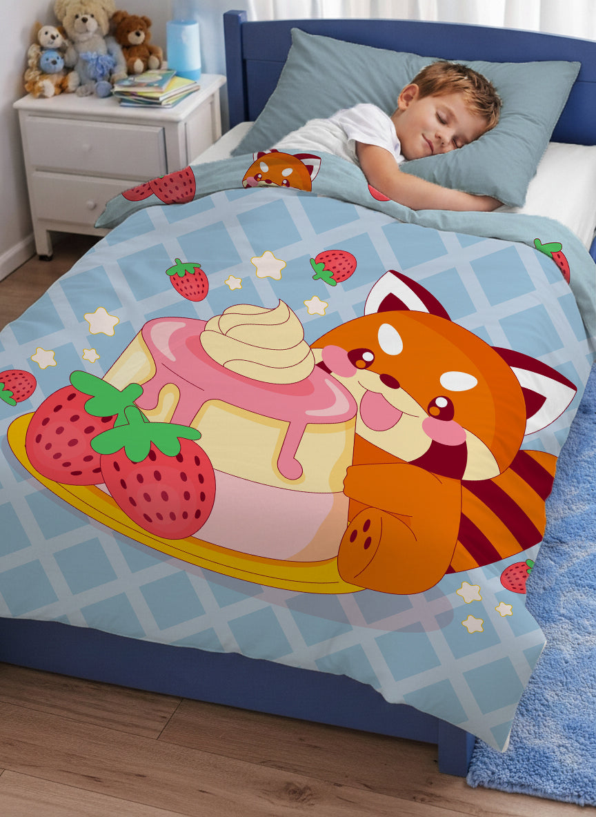 Kids Cartoon Print Reversible Dohar Soft Cotton Baby Blanket, 2-in-1 Double Sided Design, Lightweight Summer / AC Cotton Blanket for Babies, Toddlers & Kids | Breathable Blanket | 52"x73" Inches
