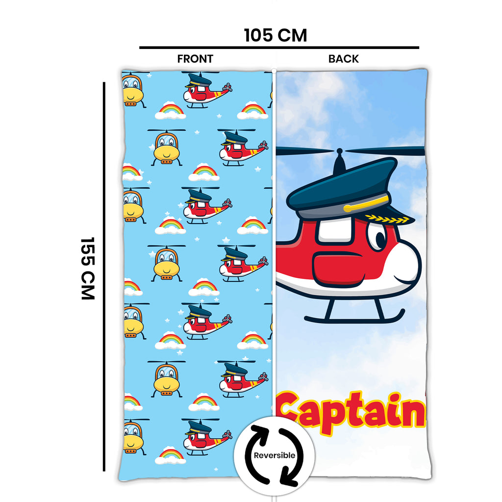 Kids Cartoon Print Reversible Dohar Soft Cotton Baby Blanket, 2-in-1 Double Sided Design, Lightweight Summer / AC Cotton Blanket for Babies, Toddlers & Kids | Breathable Blanket | 39"x59" Inches