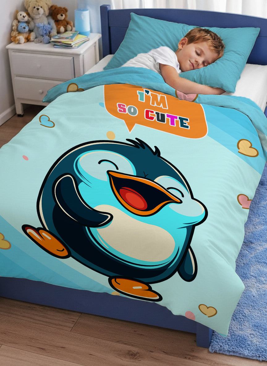 Kids Cartoon Print Reversible Dohar Soft Cotton Baby Blanket, 2-in-1 Double Sided Design, Lightweight Summer / AC Cotton Blanket for Babies, Toddlers & Kids | Breathable Blanket | 52"x73" Inches