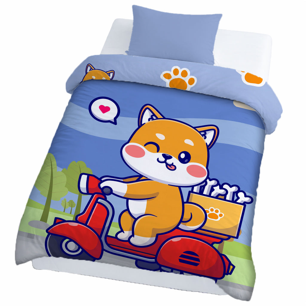 Kids Cartoon Print Reversible Dohar Soft Cotton Baby Blanket, 2-in-1 Double Sided Design, Lightweight Summer / AC Cotton Blanket for Babies, Toddlers & Kids | Breathable Blanket | 39"x59" Inches