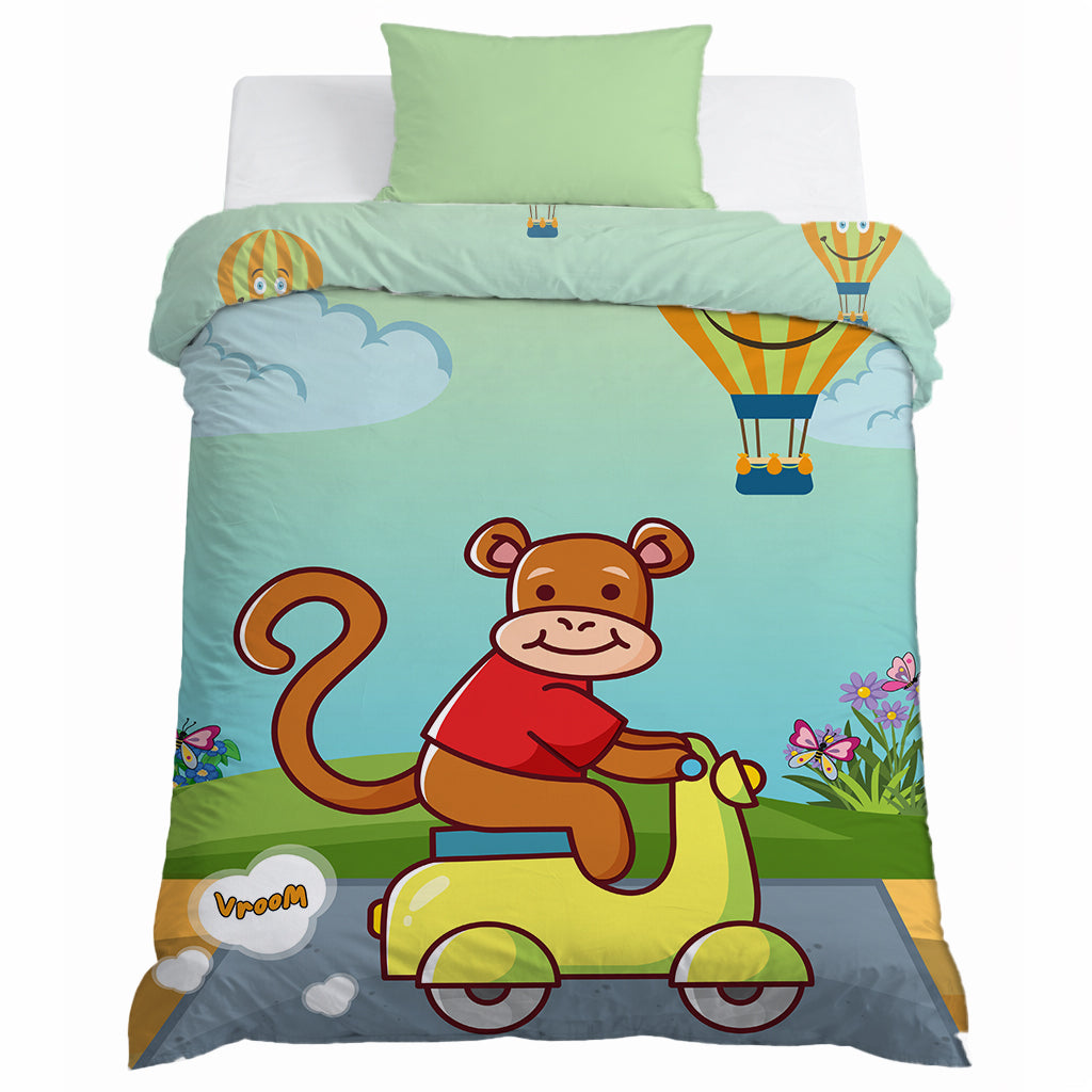 Kids Cartoon Print Reversible Dohar Soft Cotton Baby Blanket, 2-in-1 Double Sided Design, Lightweight Summer / AC Cotton Blanket for Babies, Toddlers & Kids | Breathable Blanket | 39"x59" Inches