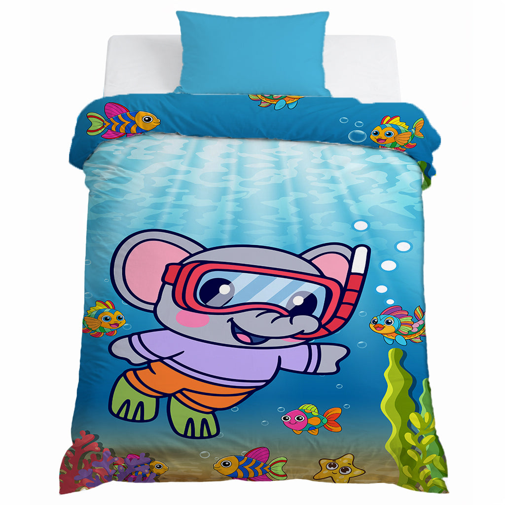 Kids Cartoon Print Reversible Dohar Soft Cotton Baby Blanket, 2-in-1 Double Sided Design, Lightweight Summer / AC Cotton Blanket for Babies, Toddlers & Kids | Breathable Blanket | 52"x73" Inches