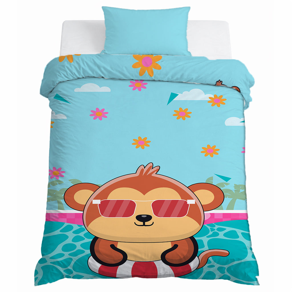 Kids Cartoon Print Reversible Dohar Soft Cotton Baby Blanket, 2-in-1 Double Sided Design, Lightweight Summer / AC Cotton Blanket for Babies, Toddlers & Kids | Breathable Blanket | 52"x73" Inches