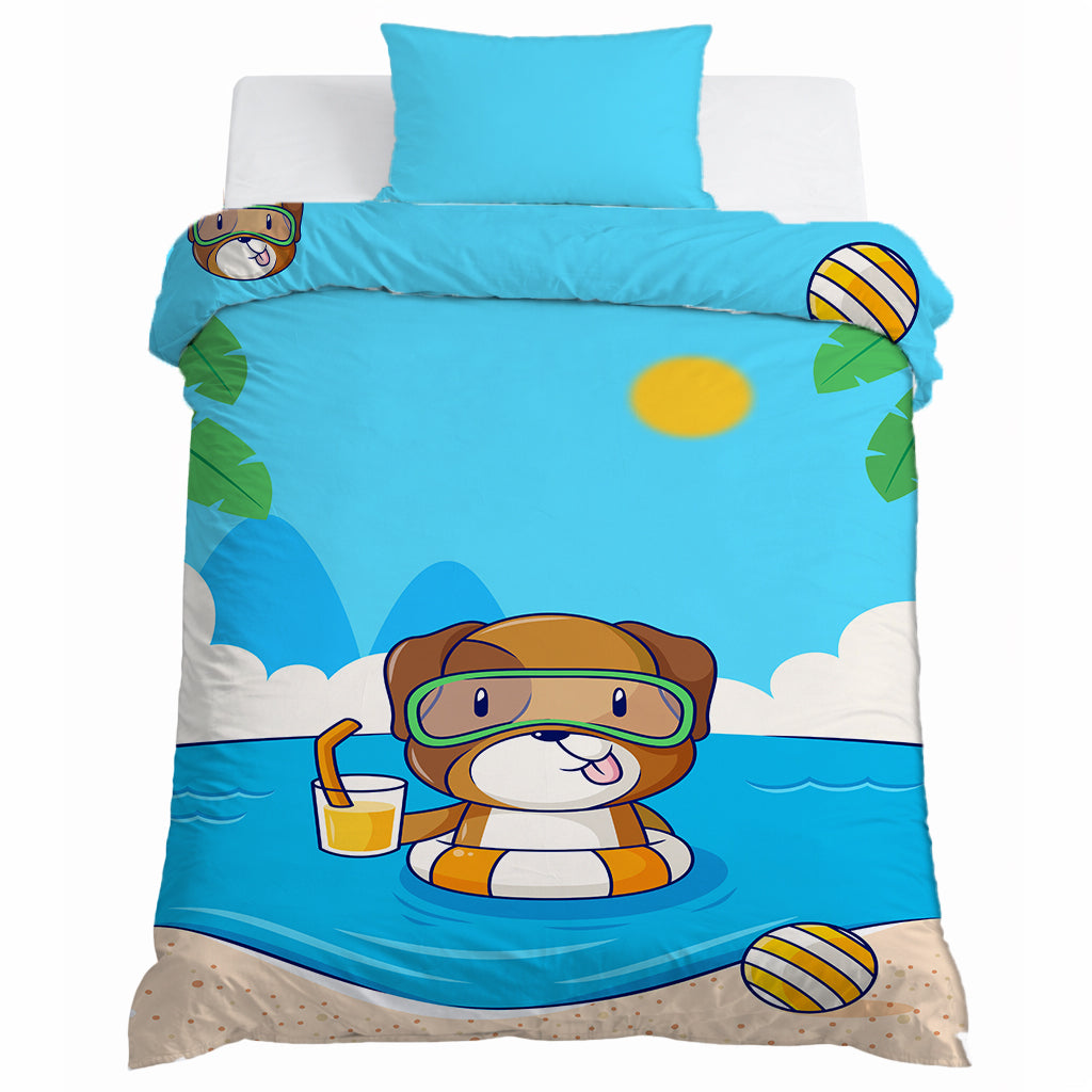 Kids Cartoon Print Reversible Dohar Soft Cotton Baby Blanket, 2-in-1 Double Sided Design, Lightweight Summer / AC Cotton Blanket for Babies, Toddlers & Kids | Breathable Blanket | 52"x73" Inches