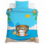 Kids Cartoon Print Reversible Dohar Soft Cotton Baby Blanket, 2-in-1 Double Sided Design, Lightweight Summer / AC Cotton Blanket for Babies, Toddlers & Kids | Breathable Blanket | 52"x73" Inches