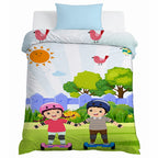 Kids Cartoon Print Reversible Dohar Soft Cotton Baby Blanket, 2-in-1 Double Sided Design, Lightweight Summer / AC Cotton Blanket for Babies, Toddlers & Kids | Breathable Blanket | 52"x73" Inches