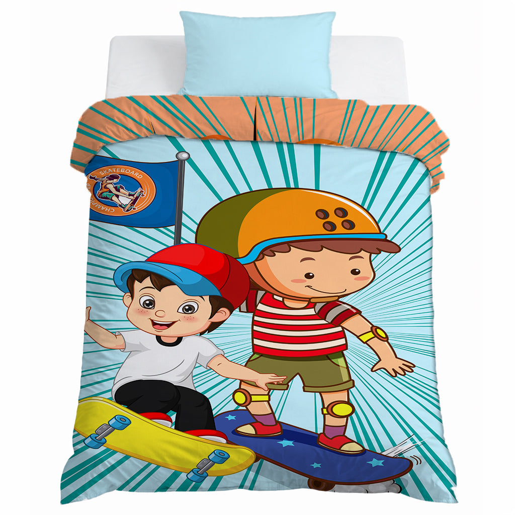 Kids Cartoon Print Reversible Dohar Soft Cotton Baby Blanket, 2-in-1 Double Sided Design, Lightweight Summer / AC Cotton Blanket for Babies, Toddlers & Kids | Breathable Blanket | 52"x73" Inches