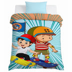 Kids Cartoon Print Reversible Dohar Soft Cotton Baby Blanket, 2-in-1 Double Sided Design, Lightweight Summer / AC Cotton Blanket for Babies, Toddlers & Kids | Breathable Blanket | 52"x73" Inches