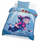 100% Cotton Printed AC Dohar Twin Size 145 x 215 cm | Soft Lightweight Summer Blanket for AC Room | Breathable All Season Cotton Quilt