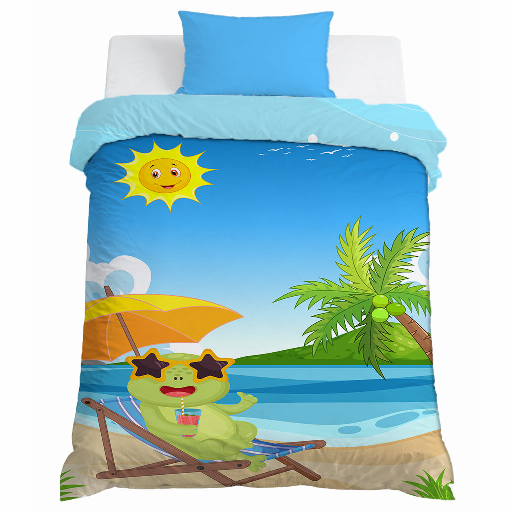 Kids Cartoon Print Reversible Dohar Soft Cotton Baby Blanket, 2-in-1 Double Sided Design, Lightweight Summer / AC Cotton Blanket for Babies, Toddlers & Kids | Breathable Blanket | 52"x73" Inches