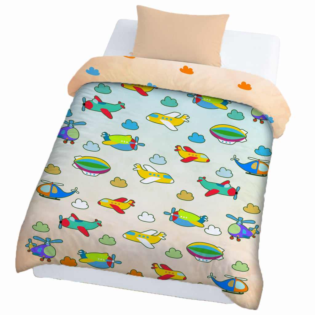 Kids Cartoon Print Reversible Dohar Soft Cotton Baby Blanket, 2-in-1 Double Sided Design, Lightweight Summer / AC Cotton Blanket for Babies, Toddlers & Kids | Breathable Blanket | 52"x73" Inches